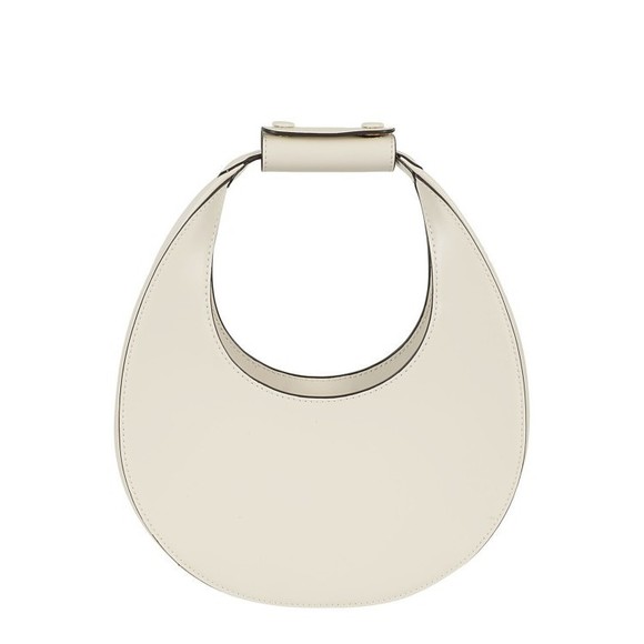 Staud Handbags - Staud Crescent-Shaped Cream Leather Mini Moon Bag - NWT